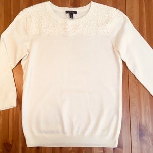 Lands End Lace Collar Sweater